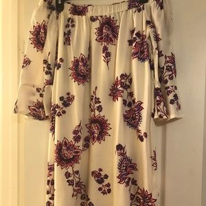 Cream and floral sleeveless old navy dress